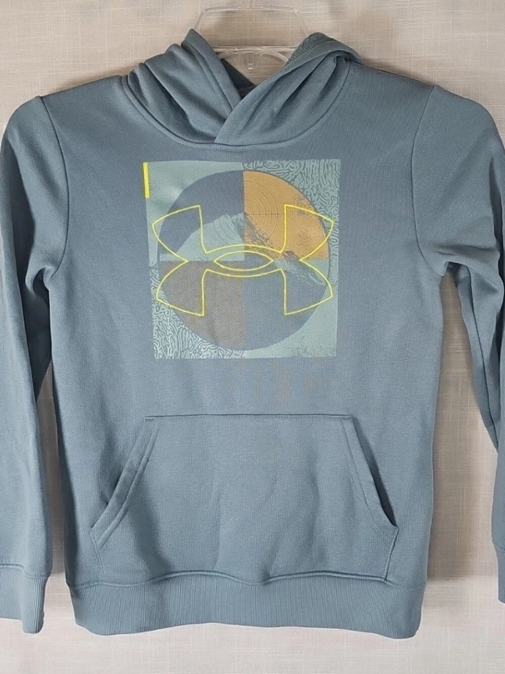 Boys Under Armour Long Sleeve Vertix Jasper Blue Hoodie-Size: Youth Medium